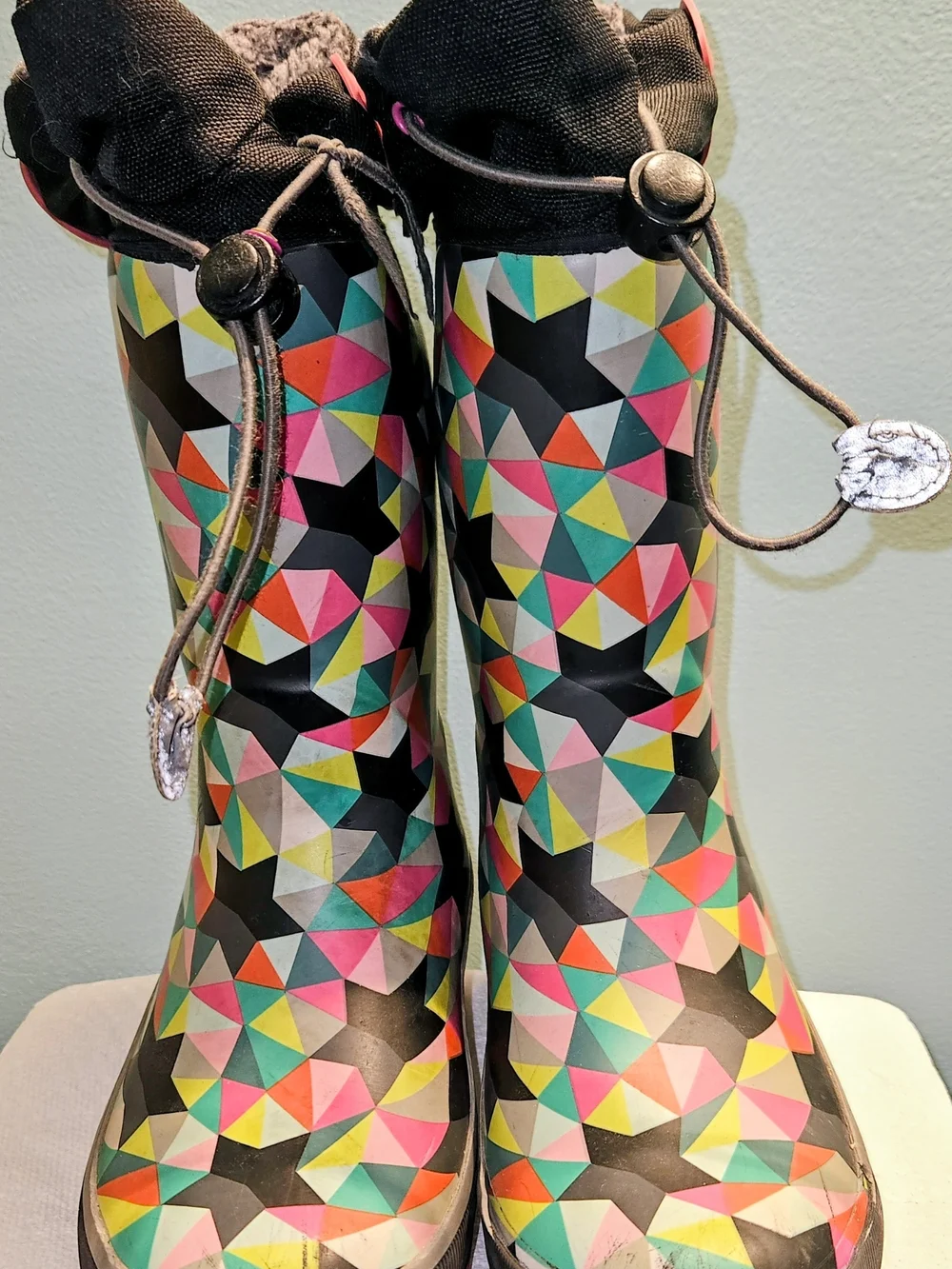 Colorful Geometric Kids Winter Boots